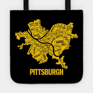 Pittsburgh Neighborhoods Map (Gold) Tote