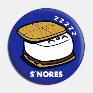 S'nores Cute Funny Kawaii Smores Snoring Sleeping Pin