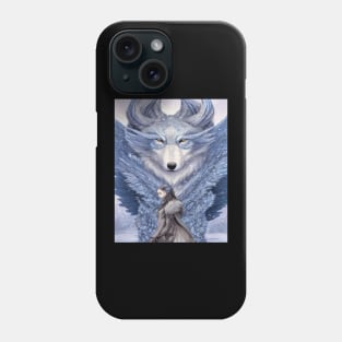 Blue Wolf With Wings Fantasy Phone Case