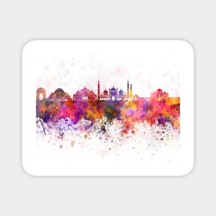 Delhi skyline in watercolor Magnet