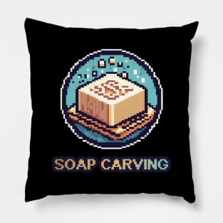 Soap Carving Pixel Art Retro Pillow