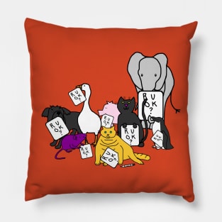 Cute Animals with Compassion ask R U OK Pillow