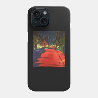 City at Night in brilliant reds, yellows, and blues Phone Case