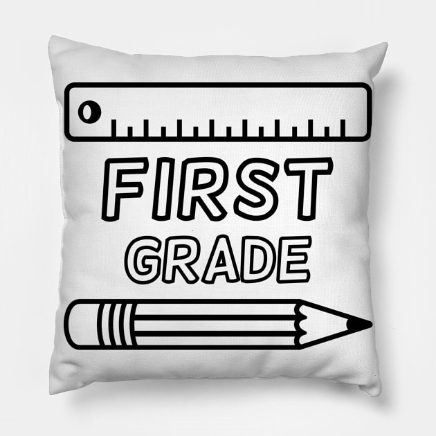 Back to School 1st Grade Pen and Ruler Pillow by mo designs 95