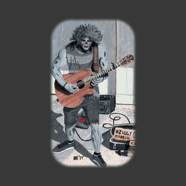 Wight Playing Guitar Fantasy Illustration by Helms Art Creations