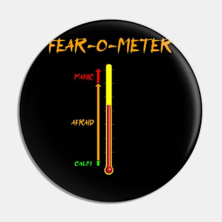 Funny Halloween fear-o-meter - vertical meter with 3 readings Pin