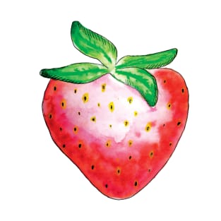 Red watercolor strawberry T-Shirt
