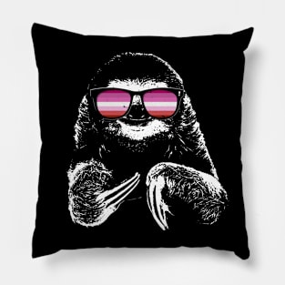 Pride Sloth Pink Lesbian Flag Sunglasses Pillow