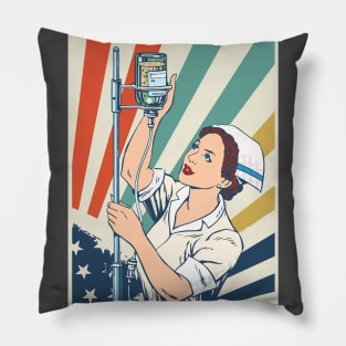 Vintage Flag Shirt For Nurse. Gifts For Nurse Lover Pillow