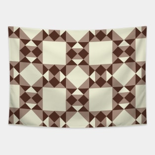 A cream and brown Georgetown Patchwork Pattern Tapestry