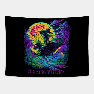 Zooming Witches Halloween Tapestry