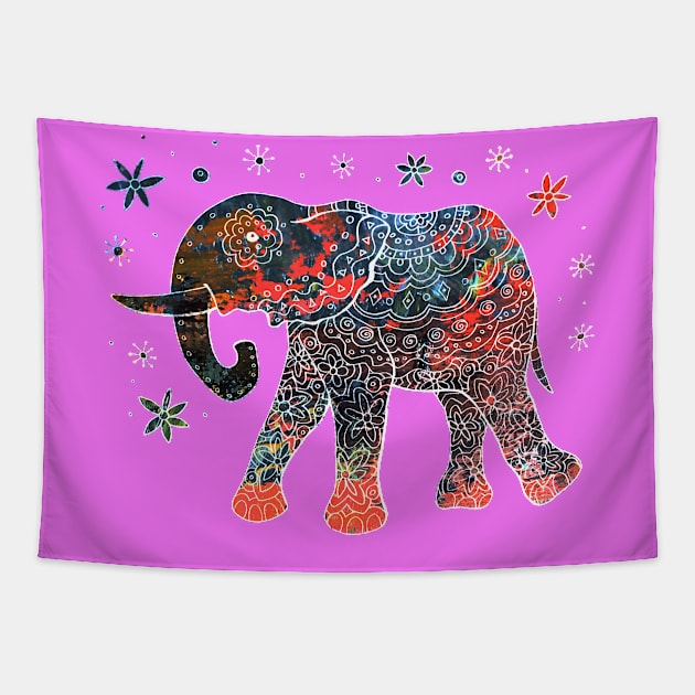 Mandala Mama Elephant Tapestry by Heartsake