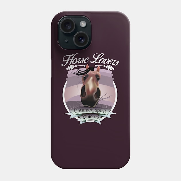 Horse Lovers - untamed spirit - Ohio 1812 (litght lettering) Phone Case by ArteriaMix