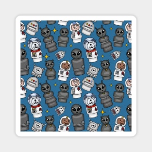 Little Astronauts, Space Dog, Aliens, and Robots Pattern Magnet