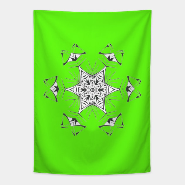 74C Unique Black White Abstract Mandala Tapestry by Unique Black White Colorful Abstract Art