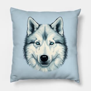 Focused Husky Pillow