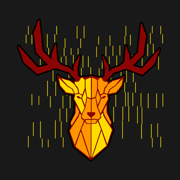 Yellow deer head by Dominic Becker