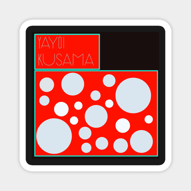 Yayoi Kusama inspired design Magnet by pauloneill-art