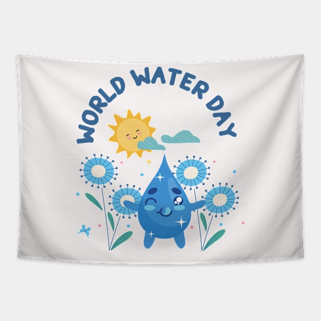 world water day save water protect life protect the earth Tapestry by kittiyapornklummai@gmail.com