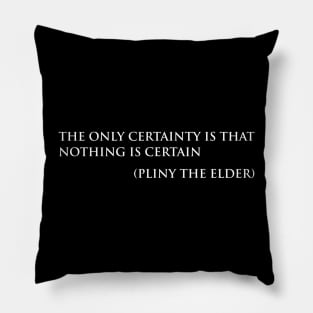 nothing is certain Pillow