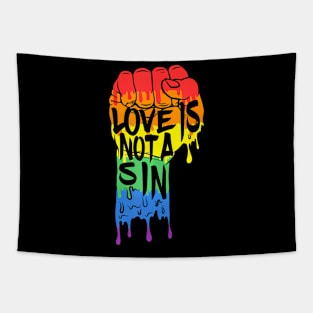 Love Is Not LGBT Gay Pride Flag Tapestry