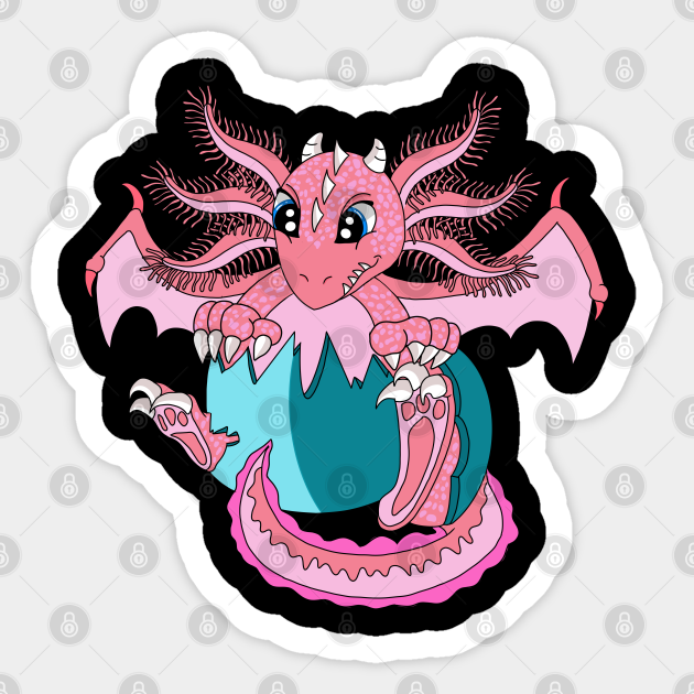 Baby Axolotl Dragon Baby Dragon Artwork Sticker Teepublic