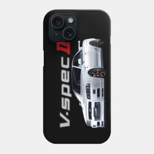 r34 GTR WHITE V SPEC II N1 bnr Godzilla Phone Case