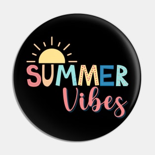 Colorful Summer Vibes Text with Sun Pin