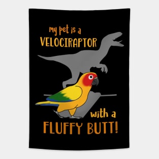 velociraptor with fluffy butt - Sun Conure Tapestry