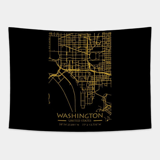 Washington DC City Map Tapestry by City Map