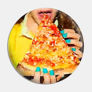 Pizza Watercolor Pin