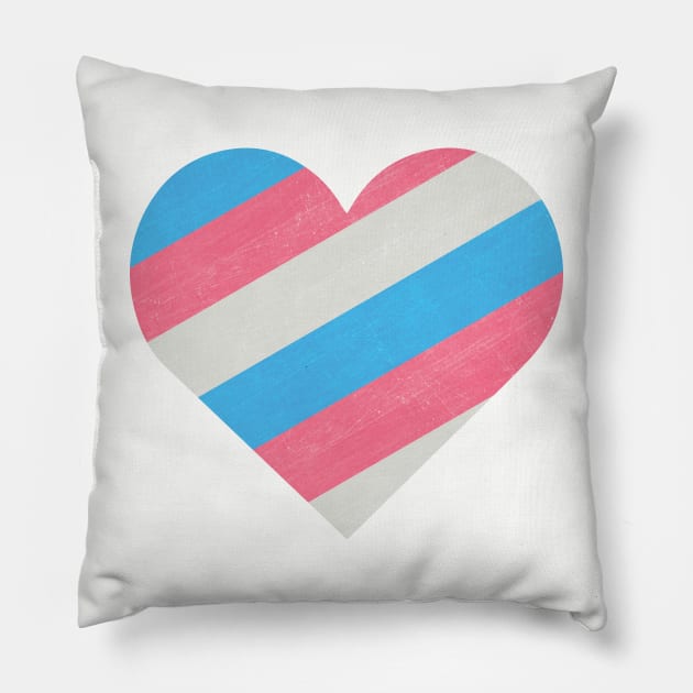 Transgender Pride Heart Pillow by juniperandspruce