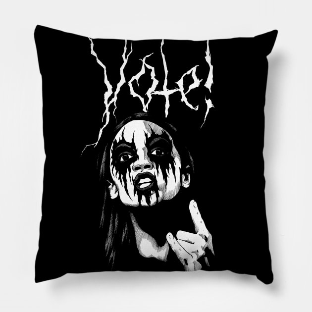 Black Metal AOC 2 Pillow by JonathanGrimmArt