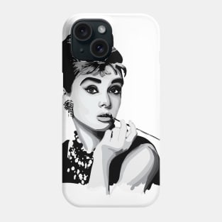 Hepburn black and white Phone Case