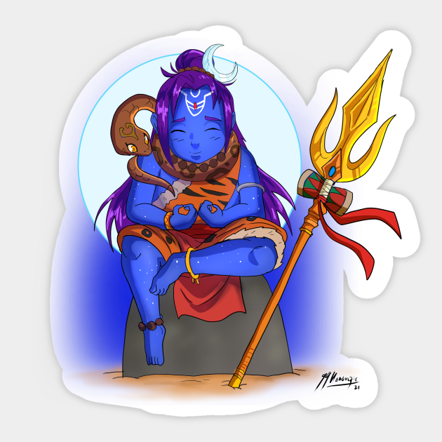 Little Shiva Meditating - Shiva - Sticker | TeePublic Little Shiva Meditating - Shiva - Sticker | TeePublic