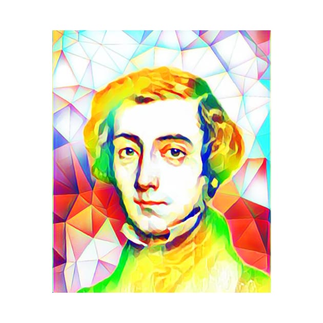 Alexis de Tocqueville Colourful Portrait | Alexis de Tocqueville Artwork 11 by JustLit