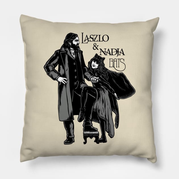 Laszlo And Nadja Bats Pillow by Kerambawesi