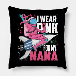 I Wear Pink For My Nana Breast Cancer Awareness Grandma Kids Pillow