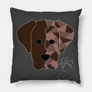 Geometric Chocolate Lab Pillow