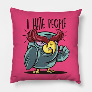 Owl who hates people Pillow