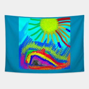 colorful  sun Tapestry