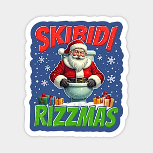 Skibidi Rizzmas Funny Santa Claus Magnet