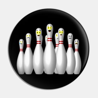 Scared Bowling Pins Pin
