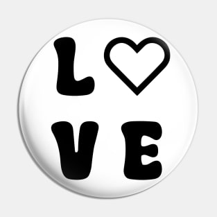 Love Heart Black Pin