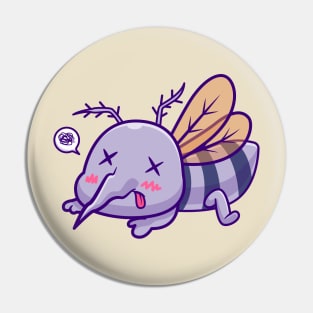 Cute Mosquito Dead Cartoon Pin