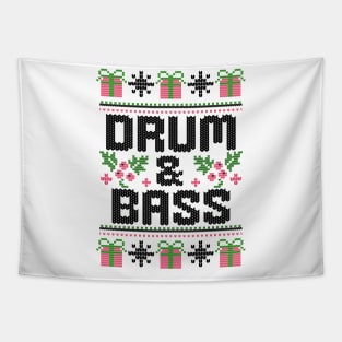 DRUM AND BASS  - Ugly Xmas Sweater (Black) Tapestry