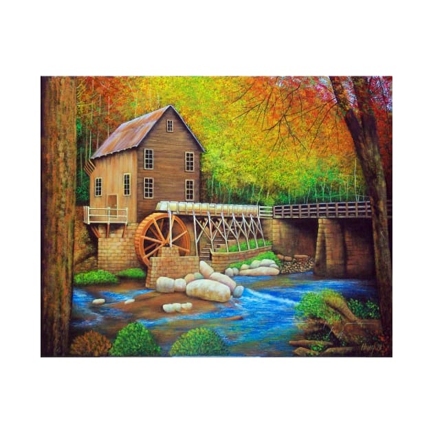 Mill with water wheel by terryhuey