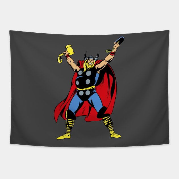 Thor Retro Tee Tapestry by RetroVania