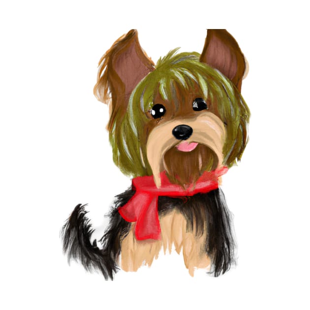 Cute Yorkshire Terrier Drawing by Play Zoo