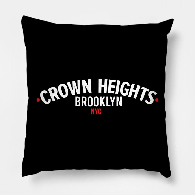 New York Crown Heights - Crown Heights Brooklyn Schriftzug - Crown Heights Logo Pillow by Boogosh